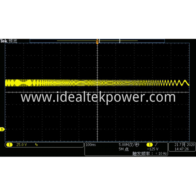 Bidirectional Power Supplies LV123 Voltage Ripple Test Waveform (Ripple frequency range 1HZ - 2KHZ)